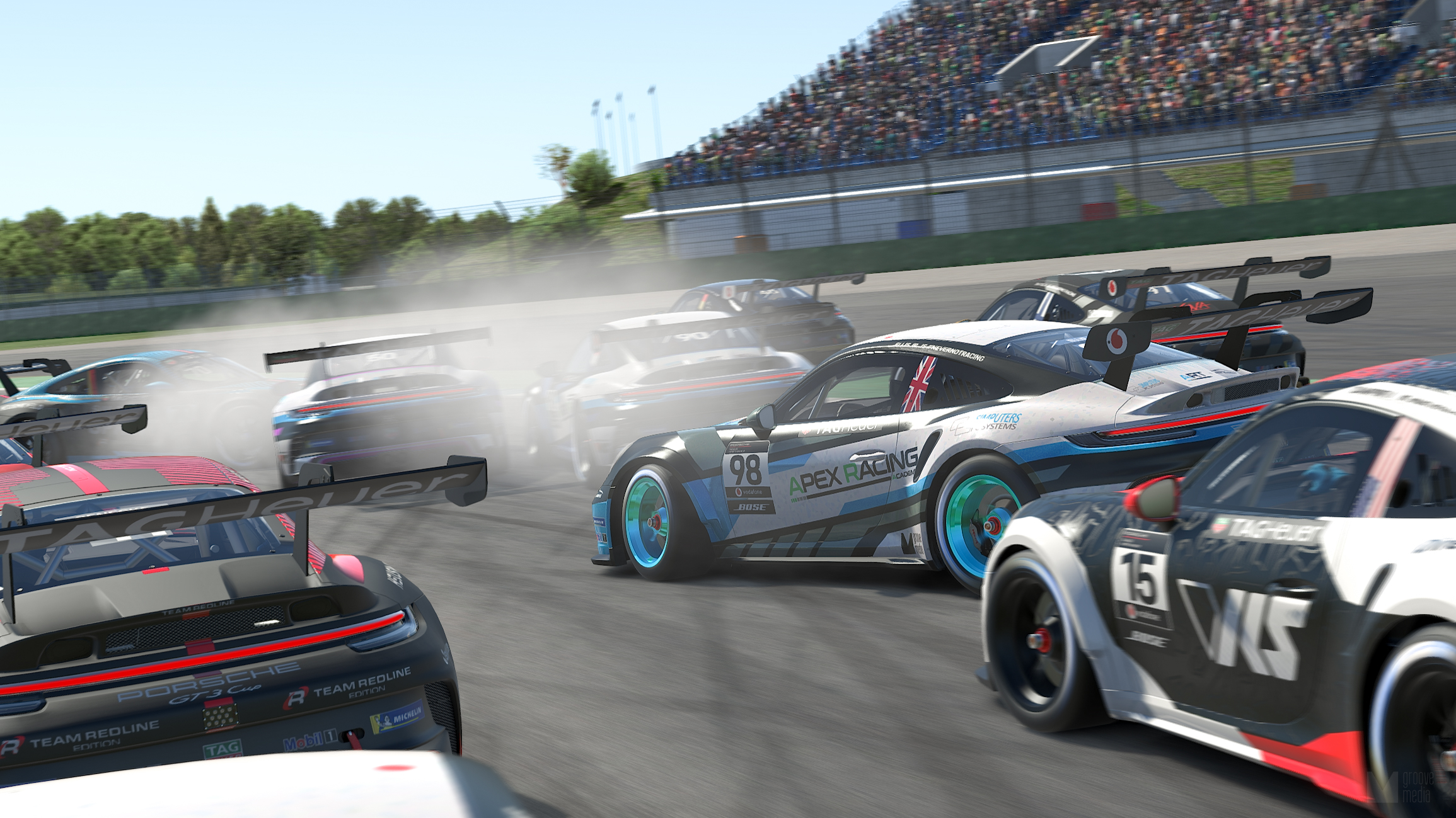 Action from Round 1 of the 2022 Porsche TAG Heuer eSports Supercup on iRacing #pesc